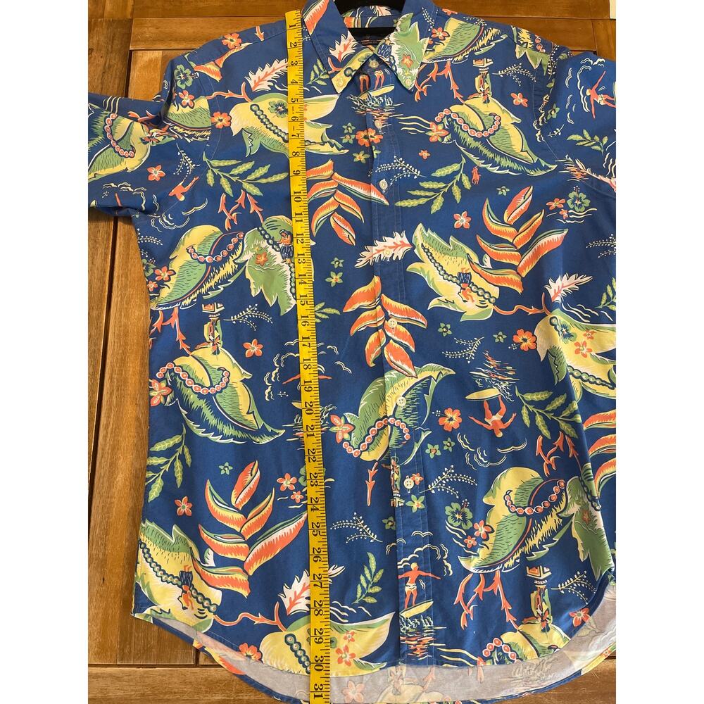 Polo Ralph Lauren Button Down Long Sleeve Hawaiian Shirt Classic Fit Size Large - Picture 6 of 6